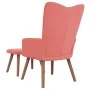 Relaxation armchair with pink velvet stool by , Armchairs - Ref: Foro24-327670, Price: 120,96 €, Discount: %