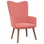 Relaxation armchair with pink velvet stool by , Armchairs - Ref: Foro24-327670, Price: 120,96 €, Discount: %