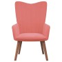 Relaxation armchair with pink velvet stool by , Armchairs - Ref: Foro24-327670, Price: 123,30 €, Discount: %