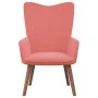 Relaxation armchair with pink velvet stool by , Armchairs - Ref: Foro24-327670, Price: 120,96 €, Discount: %