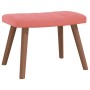 Relaxation armchair with pink velvet stool by , Armchairs - Ref: Foro24-327670, Price: 123,30 €, Discount: %