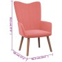 Relaxation armchair with pink velvet stool by , Armchairs - Ref: Foro24-327670, Price: 123,30 €, Discount: %