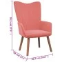 Relaxation armchair with pink velvet stool by , Armchairs - Ref: Foro24-327670, Price: 120,96 €, Discount: %