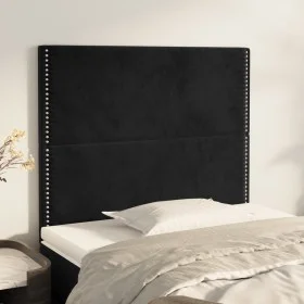 Headboards 2 units of black velvet 90x5x78/88 cm by , Headboards and footboards - Ref: Foro24-3116230, Price: 47,61 €, Discou...