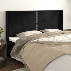 Kopfteil mit Ohren aus schwarzem Samt, 183 x 16 x 118/128 cm von , Kopf- und Fußteile - Ref: Foro24-3119502, Preis: 102,05 €,...