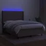 Box spring bed with mattress and LED lights taupe gray fabric 140x190 cm by , Beds and slatted bases - Ref: Foro24-3138313, P...