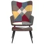Silla de relax con taburete tela patchwork de , Sillones - Ref: Foro24-328186, Precio: 97,05 €, Descuento: %
