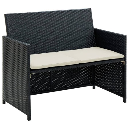 2-seater garden sofa with black synthetic rattan cushions by , Outdoor sofas - Ref: Foro24-43910, Price: 117,36 €, Discount: %