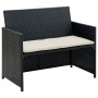 2-seater garden sofa with black synthetic rattan cushions by , Outdoor sofas - Ref: Foro24-43910, Price: 117,36 €, Discount: %