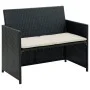 2-seater garden sofa with black synthetic rattan cushions by , Outdoor sofas - Ref: Foro24-43910, Price: 115,48 €, Discount: %