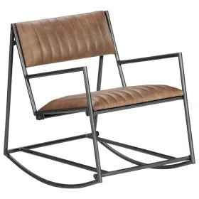 Silla mecedora de cuero auténtico marrón claro de , Mecedoras - Ref: Foro24-282904, Precio: 145,88 €, Descuento: %