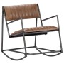 Silla mecedora de cuero auténtico marrón claro de , Mecedoras - Ref: Foro24-282904, Precio: 144,90 €, Descuento: %