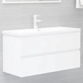 Cabinet with glossy white chipboard sink by , bathroom vanities - Ref: Foro24-3071558, Price: 216,86 €, Discount: %