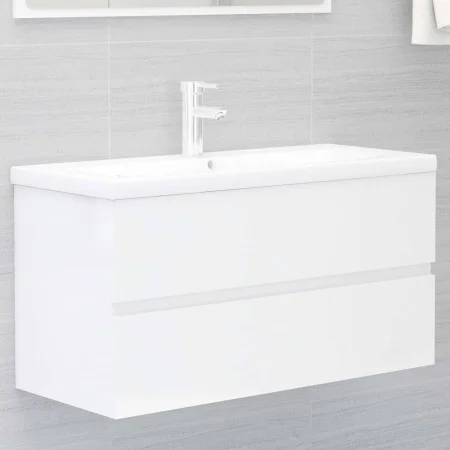 Möbel mit Spüle aus weißem, glänzendem Holzwerkstoff von , Badezimmerwaschtische - Ref: Foro24-3071564, Preis: 221,48 €, Raba...