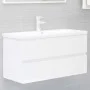 Möbel mit Spüle aus weißem, glänzendem Holzwerkstoff von , Badezimmerwaschtische - Ref: Foro24-3071564, Preis: 221,48 €, Raba...