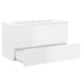 Furniture with glossy white engineered wood sink by , bathroom vanities - Ref: Foro24-3071564, Price: 233,13 €, Discount: %