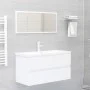 Schrank mit Waschbecken aus glänzend weißer Spanplatte von , Badezimmerwaschtische - Ref: Foro24-3071558, Preis: 216,86 €, Ra...