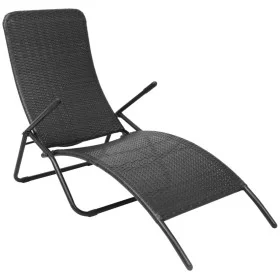 Tumbona plegable de ratán sintético negra by vidaXL, Loungers - Ref: Foro24-42946, Price: 74,74 €, Discount: %