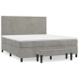 Box spring bed with light gray velvet mattress 180x200 cm by , Beds and slatted bases - Ref: Foro24-3137737, Price: 618,76 €,...