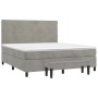 Box spring bed with light gray velvet mattress 180x200 cm by , Beds and slatted bases - Ref: Foro24-3137737, Price: 618,76 €,...