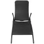 Tumbona plegable de ratán sintético negra de vidaXL, Tumbonas - Ref: Foro24-42946, Precio: 74,72 €, Descuento: %