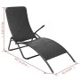 Tumbona plegable de ratán sintético negra de vidaXL, Tumbonas - Ref: Foro24-42946, Precio: 74,72 €, Descuento: %