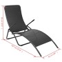 Tumbona plegable de ratán sintético negra de vidaXL, Tumbonas - Ref: Foro24-42946, Precio: 74,83 €, Descuento: %