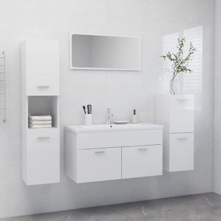 Badmöbel-Set aus Holzwerkstoff glänzend weiß von , Badezimmermöbel - Ref: Foro24-3071384, Preis: 451,00 €, Rabatt: %