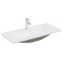 Lavabo empotrado con grifo cerámica blanco 91x39x18 cm