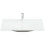 Lavabo empotrado con grifo cerámica blanco 91x39x18 cm