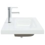 Lavabo empotrado con grifo cerámica blanco 91x39x18 cm