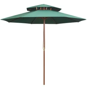 Two-story umbrella 270x270 cm with a green wooden pole by vidaXL, Umbrellas - Ref: Foro24-42963, Price: 93,28 €, Discount: %