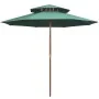 Two-story umbrella 270x270 cm with a green wooden pole by vidaXL, Umbrellas - Ref: Foro24-42963, Price: 93,28 €, Discount: %