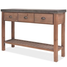 Mesa consola de madera de abeto maciza 122x35x80 cm