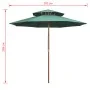 Two-story umbrella 270x270 cm with a green wooden pole by vidaXL, Umbrellas - Ref: Foro24-42963, Price: 93,28 €, Discount: %