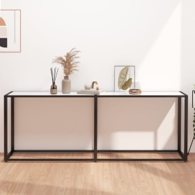 Konsolentisch aus gehärtetem Glas aus weißem Marmor, 200 x 35 x 75,5 cm von , Seitentische - Ref: Foro24-331688, Preis: 84,39...