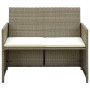 2-Sitzer-Gartensofa mit beigen synthetischen Rattankissen von , Outdoor-Sofas - Ref: Foro24-46396, Preis: 126,53 €, Rabatt: %
