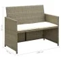2-seater garden sofa with beige synthetic rattan cushions by , Outdoor sofas - Ref: Foro24-46396, Price: 124,44 €, Discount: %