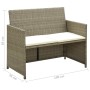 2-Sitzer-Gartensofa mit beigen synthetischen Rattankissen von , Outdoor-Sofas - Ref: Foro24-46396, Preis: 126,53 €, Rabatt: %