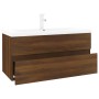 Mueble de baño con lavabo madera contrachapada marrón roble de , Tocadores de baño - Ref: Foro24-3152881, Precio: 245,80 €
