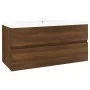 Badezimmerschrank aus braunem Eichensperrholz mit Waschbecken von , Badezimmerwaschtische - Ref: Foro24-3152881, Preis: 228,1...
