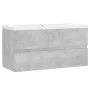 Betongrauer Holzwerkstoffschrank mit Waschbecken von , Badezimmerwaschtische - Ref: Foro24-3071562, Preis: 211,11 €, Rabatt: %