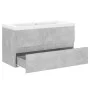 Betongrauer Holzwerkstoffschrank mit Waschbecken von , Badezimmerwaschtische - Ref: Foro24-3071562, Preis: 211,11 €, Rabatt: %
