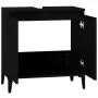 Armario para lavabo madera contrachapada negro 58x33x60 cm de , Tocadores de baño - Ref: Foro24-821261, Precio: 46,72 €, Desc...