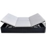 Doppelte Sonnenliege mit schwarzem synthetischem Rattankissen von , Betten im Freien - Ref: Foro24-41787, Preis: 382,30 €, Ra...