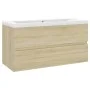 Waschtischunterschrank aus Sonoma-Eichenholzwerkstoff mit Waschbecken von , Badezimmerwaschtische - Ref: Foro24-3071561, Prei...