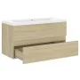Waschtischunterschrank aus Sonoma-Eichenholzwerkstoff mit Waschbecken von , Badezimmerwaschtische - Ref: Foro24-3071561, Prei...