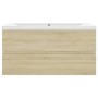Waschtischunterschrank aus Sonoma-Eichenholzwerkstoff mit Waschbecken von , Badezimmerwaschtische - Ref: Foro24-3071561, Prei...