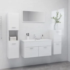Glänzend weißes Badezimmermöbelset aus Holzwerkstoff von , Badezimmermöbel - Ref: Foro24-3071114, Preis: 354,98 €, Rabatt: %