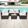 5-piece garden furniture set and brown synthetic rattan cushions by vidaXL, Garden sets - Ref: Foro24-43109, Price: 365,73 €,...